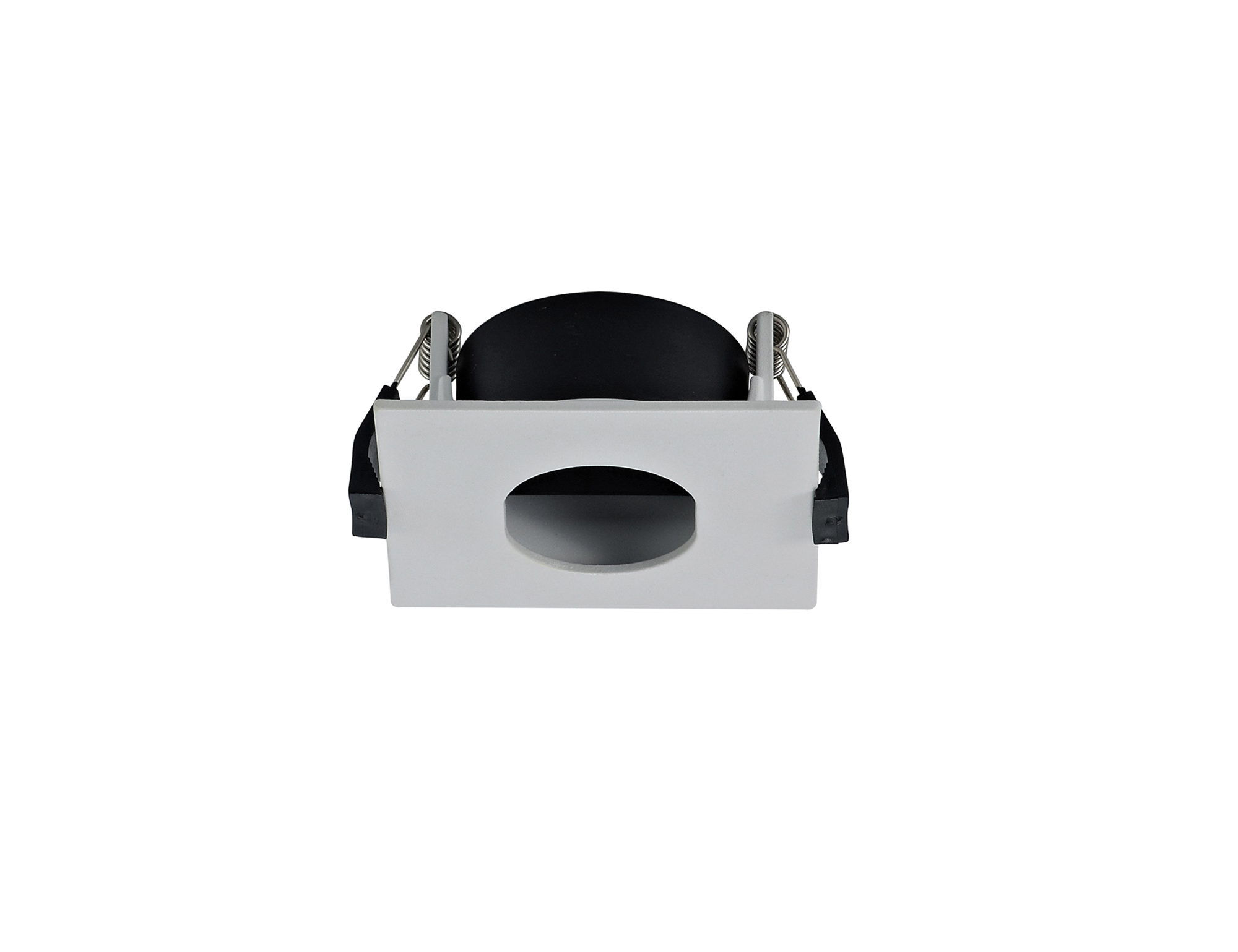 DX200367  Blate; White Recessed Square Plate with Oval Pinhole Spotlight - LED ENGINE REQUIRED; 83x83mm; Cut Out: 76mm; 3yrs Warranty